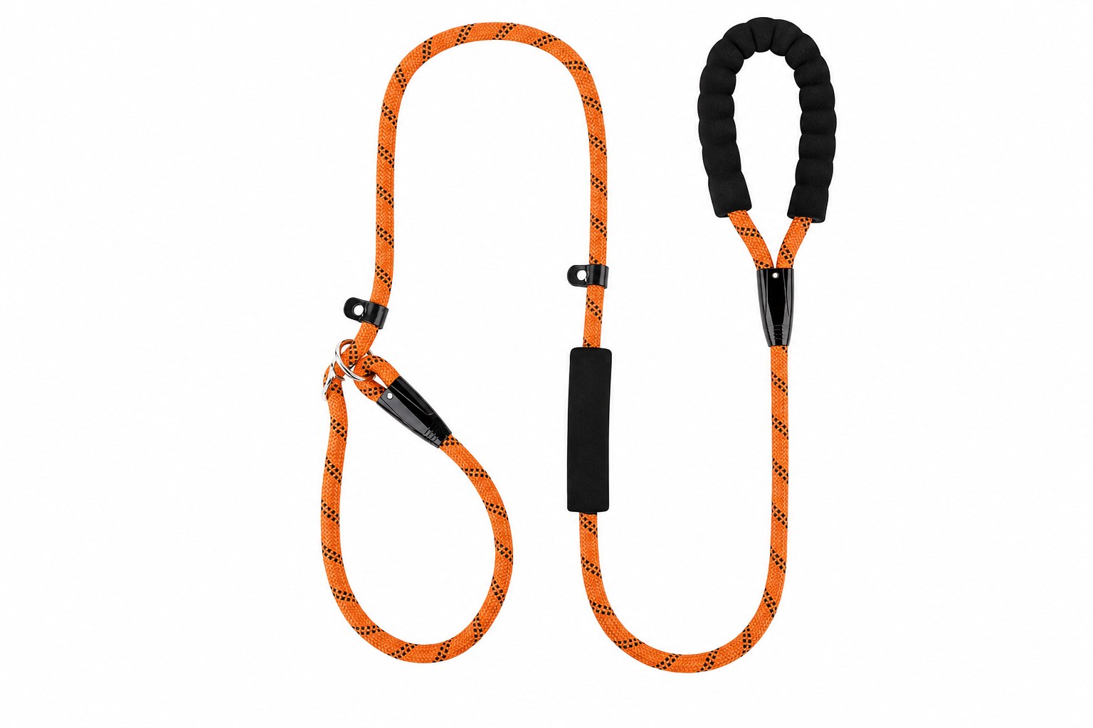 Reflective Strong Sturdy Heavy Duty Dog Slip Lead Braided Rope Dog Slip Leash With Traffic Padded 2 Handles HY-L02